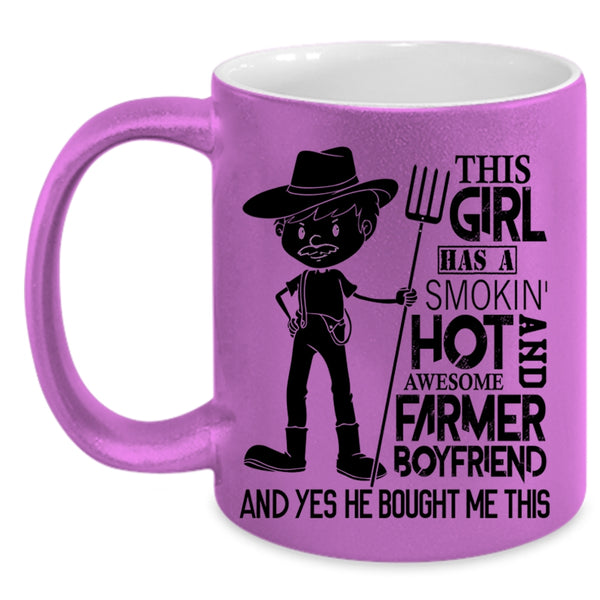 Awesome Farmer Coffee Mug, This Girl Has A Farmer Boyfriend Accent Mug