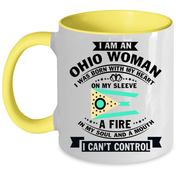 Ohio Flag Coffee Mug, I Am An Ohio Woman Accent Mug