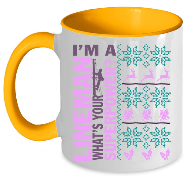 Christmas Gift For Lineman Coffee Mug, I'm A Lineman Accent Mug
