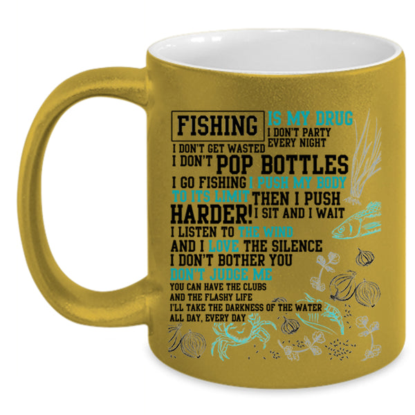 Cool Fisher Coffee Mug, I Go Fishing Accent Mug