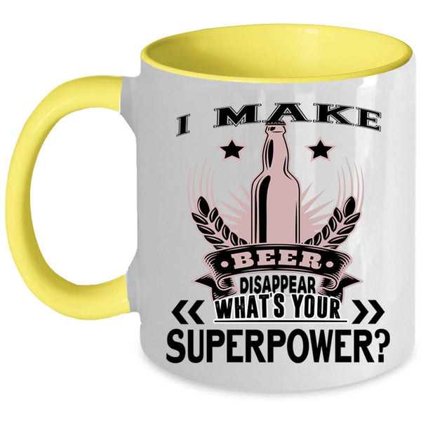 Cool Beer Coffee Mug, I Make Beer Disappear Accent Mug