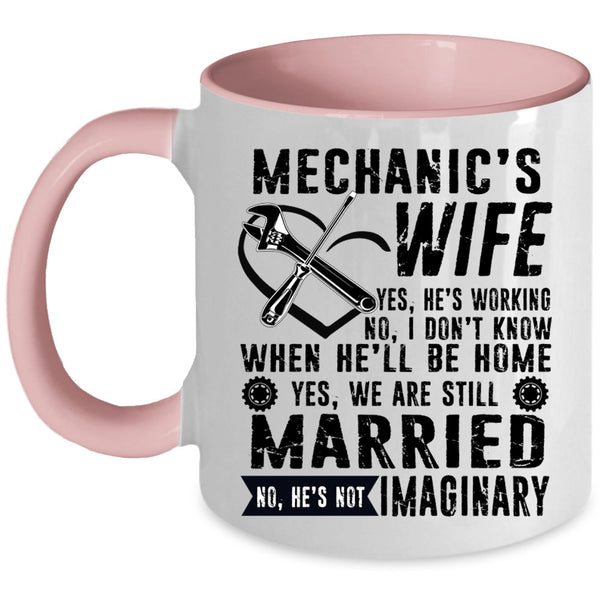 Just Married Coffee Mug, Mechanic's Wife Accent Mug