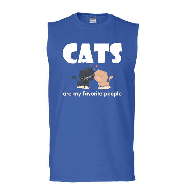 Cats Are My Favorite People Shirt, Cool Cats Shirt (Men's Cotton Sleeveless)