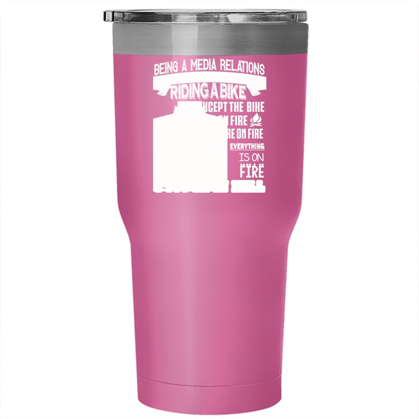 Being A Media Relations Coordinator Tumbler 30 oz Stainless Steel, Cool Job Title Travel Mug