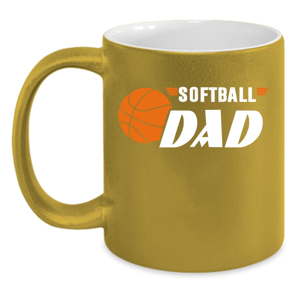 Softball Dad Coffee Mug, Cool Gift For Softball Dad Coffee Cup