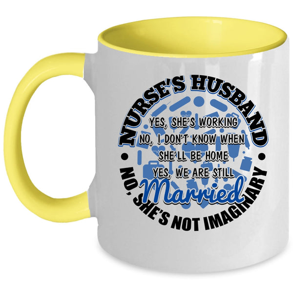 Cute Nurse's Husband Coffee Mug, Nurse's Husband Accent Mug