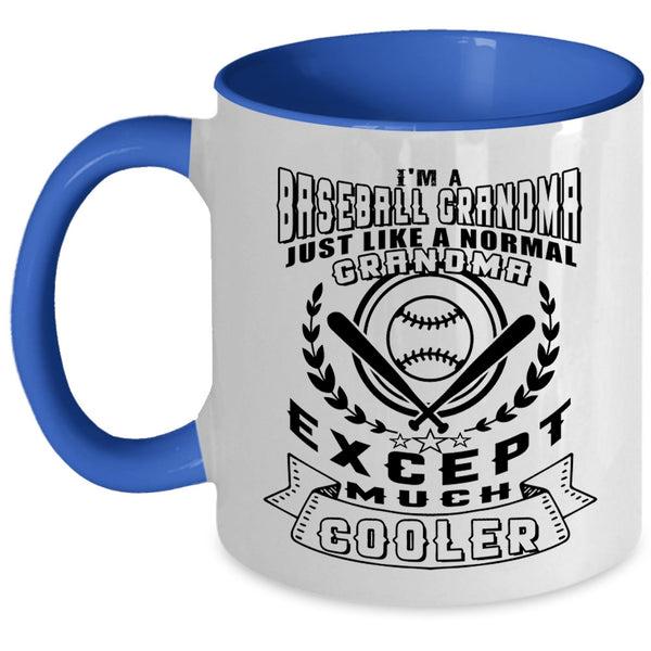 Cool Baseball Grandma Coffee Mug, I'm A Baseball Grandma Accent Mug