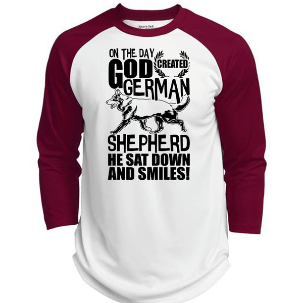 God Created German Shepherd T Shirt, I Love Dog T Shirt, Awesome T-Shirts  (Polyester Game Baseball Jersey)