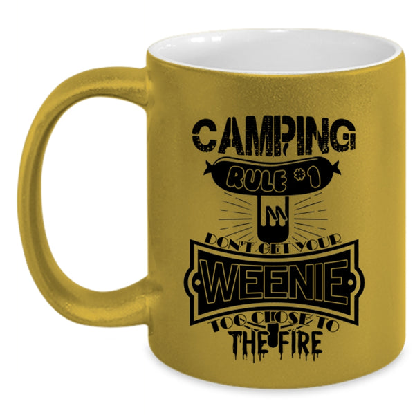 Funny Gift For Camper Coffee Mug, Camping Rule Accent Mug