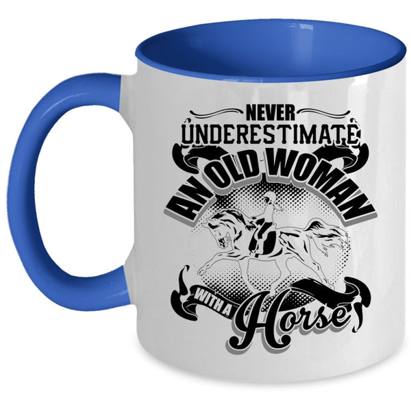 Cool Old Equestrian Coffee Mug, An Old Woman With A Horse Accent Mug