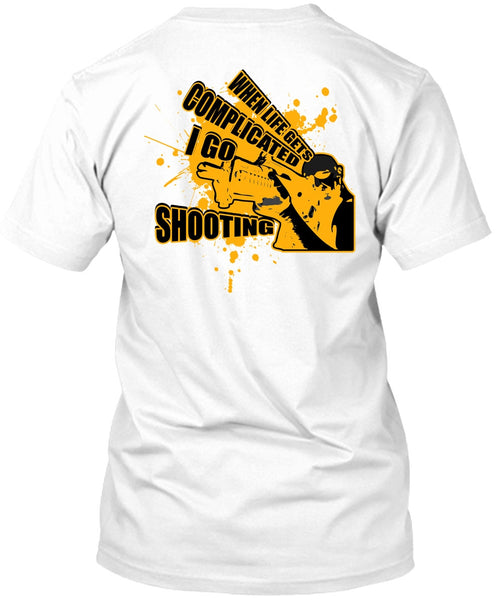 A black t-shirt with the shopify logo