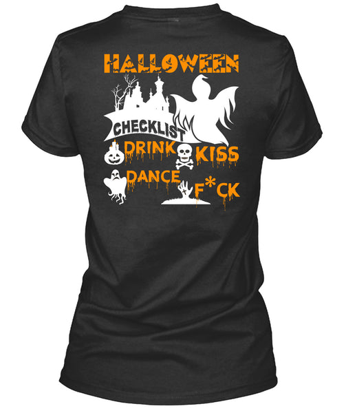 Halloween Checklist Drink Kiss Dance T Shirt, I Love You Pumpkin T Shirt