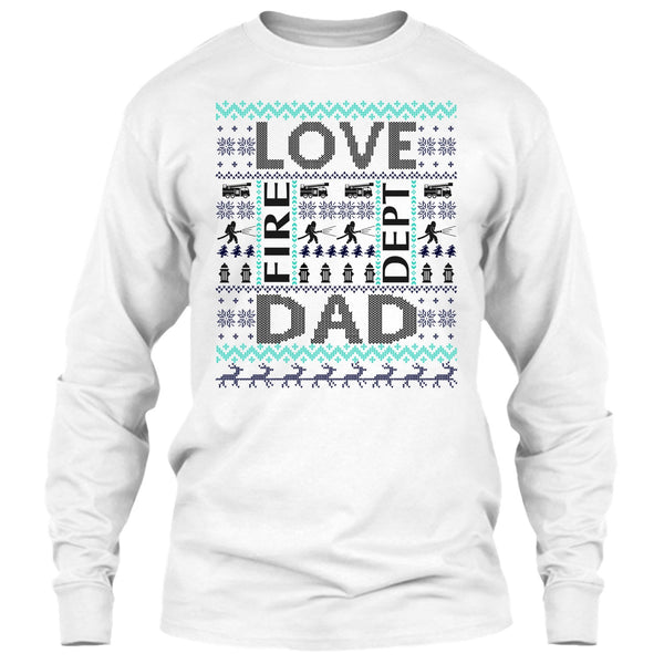 Love Fire Dept Dad T Shirt, Merry Christmas Gift T Shirt