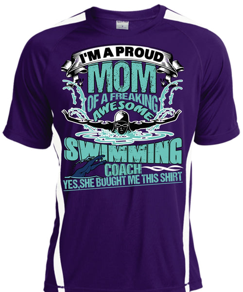 I'm A Proud Mom T Shirt, Awesome Swimming Coach T Shirt, Cool Shirt