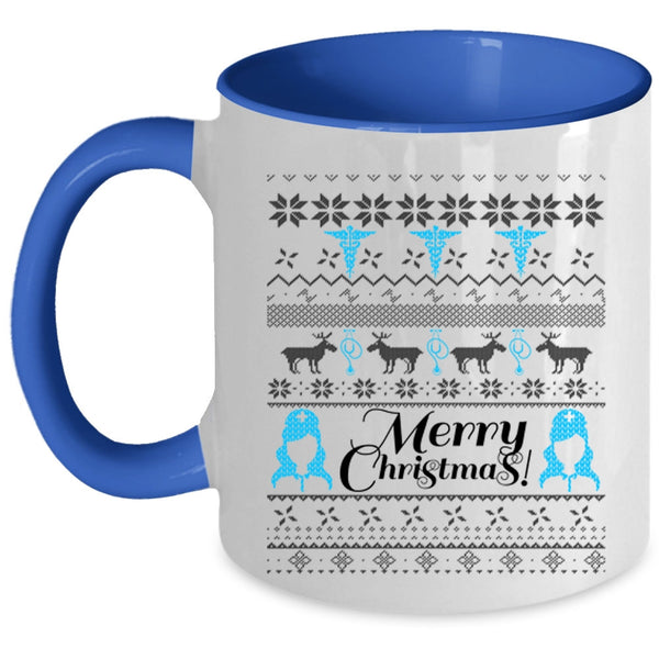Christmas Gift For Nurse Coffee Mug, Merry Christmas Accent Mug