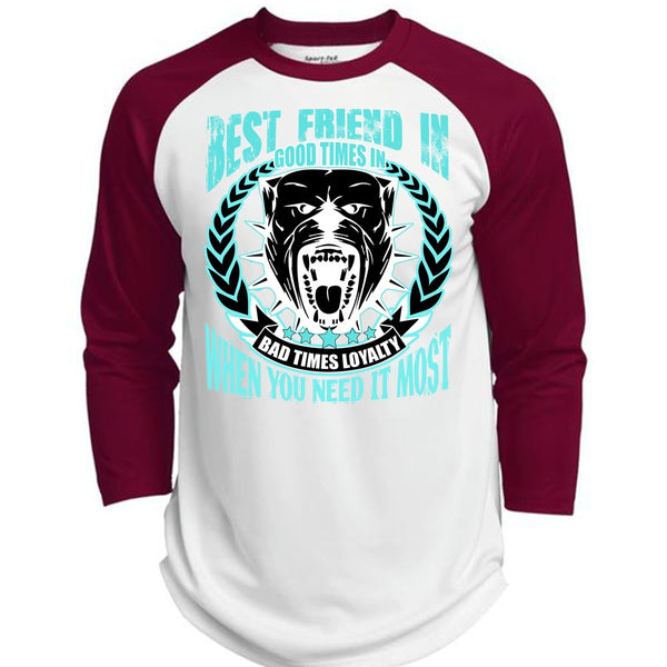 Best Friend In Good Times T Shirt, I Love Pit Bull T Shirt, Awesome T-Shirts  (Polyester Game Baseball Jersey)