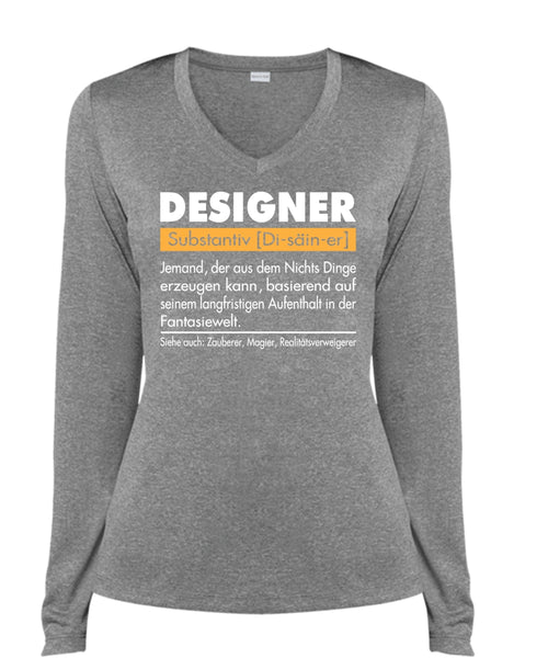 Being A Designer T Shirt, My Job T Shirt, My Favorite T Shirt (Ladies LS Heather V-Neck)