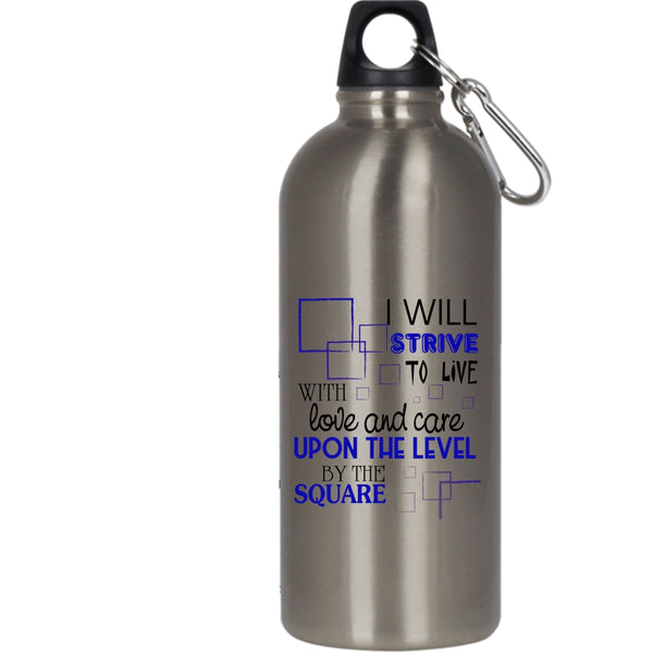 I Will Strive To Live With Love And Care 20 oz Stainless Steel Bottle,Cool Couple Outdoor Sports Water Bottle
