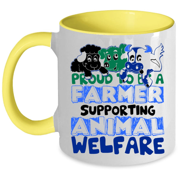 Supporting Animal Coffee Mug, Proud To Be A Farmer Accent Mug