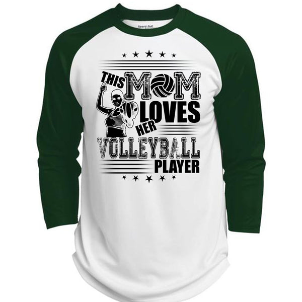 This Mom Loves Her Volleyball Player T Shirt, I Love Volleyball T Shirt, Awesome T-Shirts  (Polyester Game Baseball Jersey)