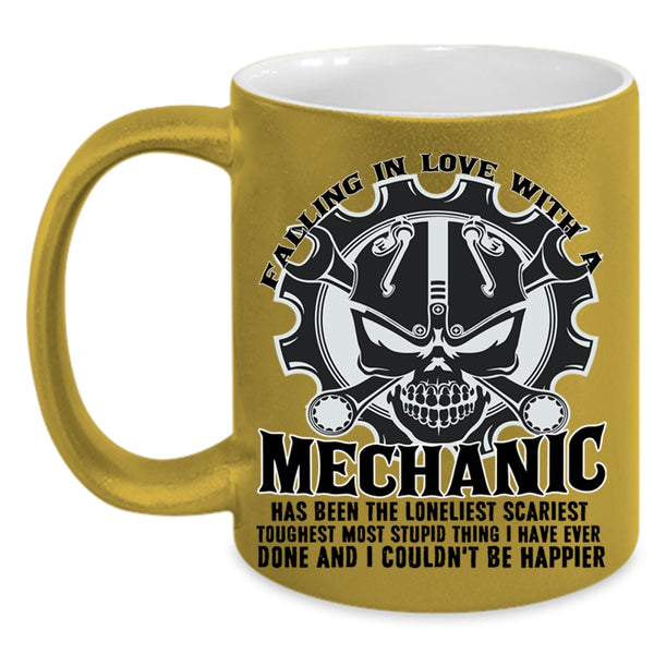 I Love Mechanic Coffee Mug, Falling Love With A Mechanic Accent Mug
