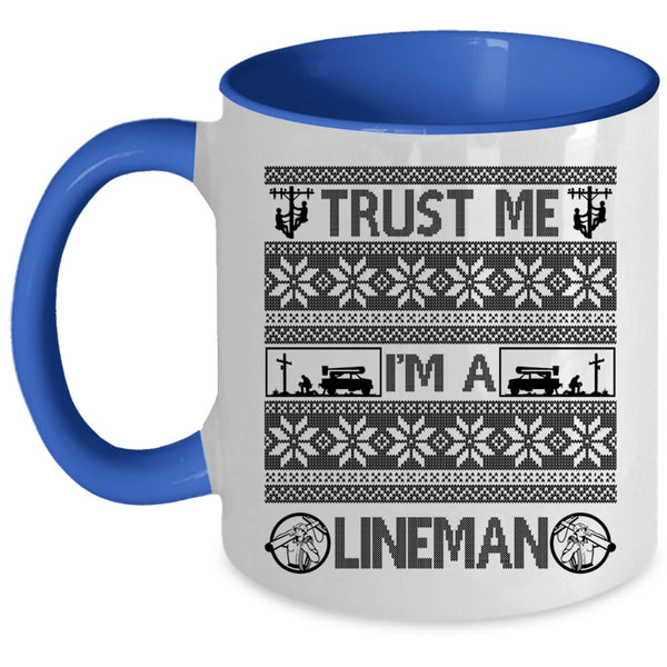 Funny Christmas Coffee Mug, I'm A Lineman Accent Mug