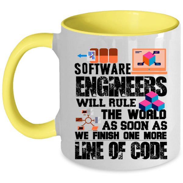 We Finish One More Line Of Code Coffee Mug, Software Engineer Accent Mug