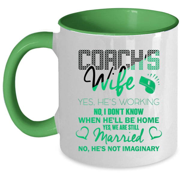 Cute Gift For My Wife Coffee Mug, Coach's Wife Accent Mug
