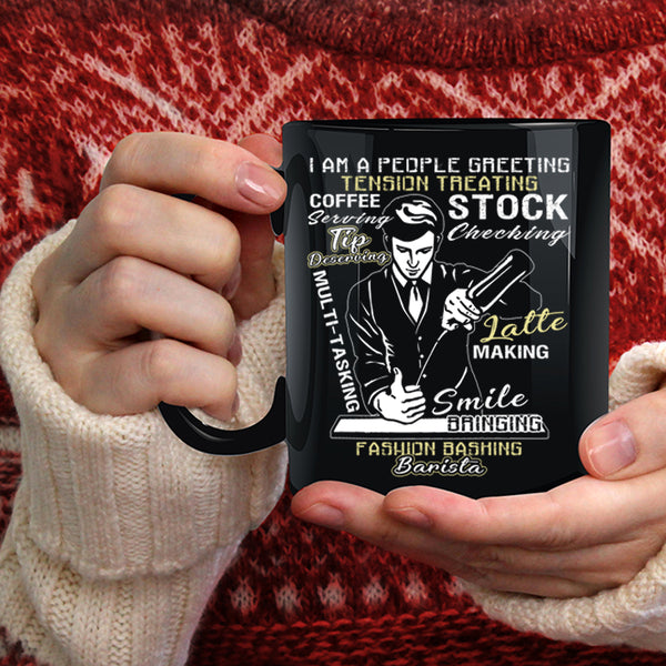 Coffee Serving Coffee Mug, Fashion Bashing Barista Coffee Cup