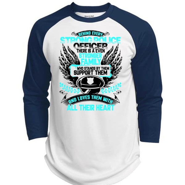Behind Every Strong Police Officer T Shirt, I Love Police T Shirt, Awesome T-Shirts  (Polyester Game Baseball Jersey)