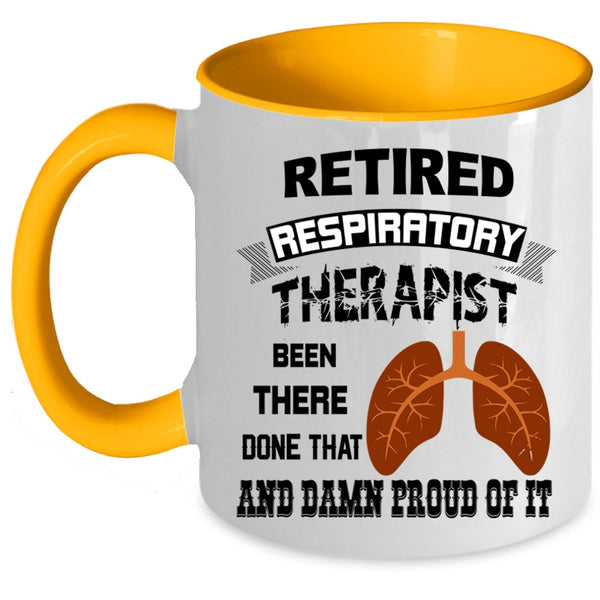 Gift For Retirement Coffee Mug, Retired Respiratory Therapist Accent Mug