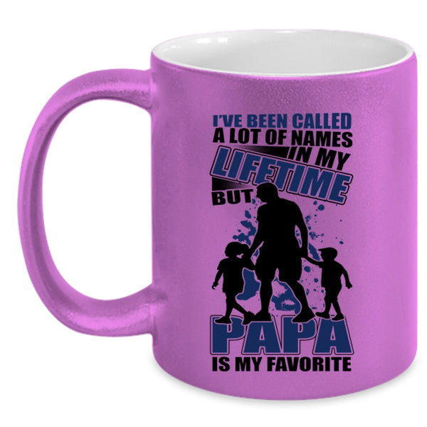 Gift For Dad Coffee Mug, Papa Is My Favorite Name Accent Mug