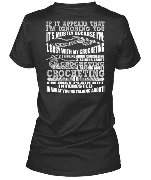 Reading About Crocheting T Shirt, Talking About Crocheting T Shirt