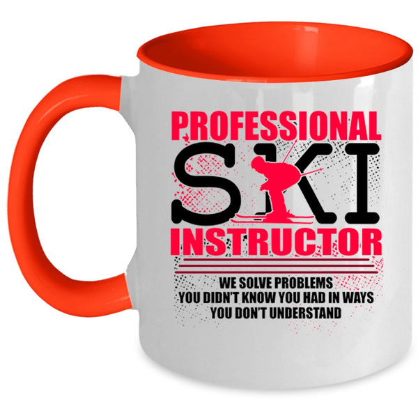 Cute Ski Instructor Coffee Mug, Professional Ski Instructor Accent Mug