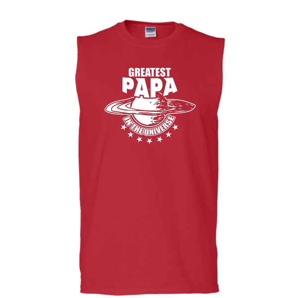 Greatest Papa In The Universe T Shirt, Coolest Papa Tank Top (Men's Cotton Sleeveless)