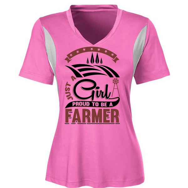 Just A Girl Proud To Be A Farmer T Shirt, I Love Farming T Shirt, Awesome T-Shirts