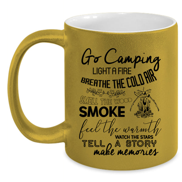 Breathe The Cold Air Coffee Mug, Go Camping Accent Mug
