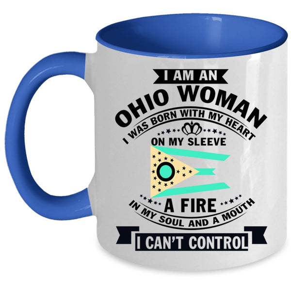 Ohio Flag Coffee Mug, I Am An Ohio Woman Accent Mug