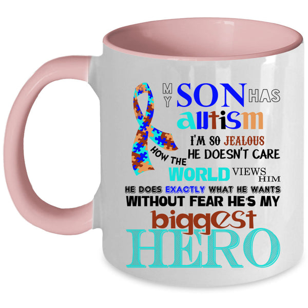 Cute Gift For Autism Mom Coffee Mug, My Son Has Autism Accent Mug