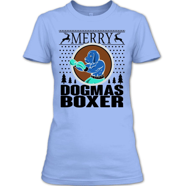 Merry Dogmas Boxer T Shirt, Cool Dog Lover T Shirt