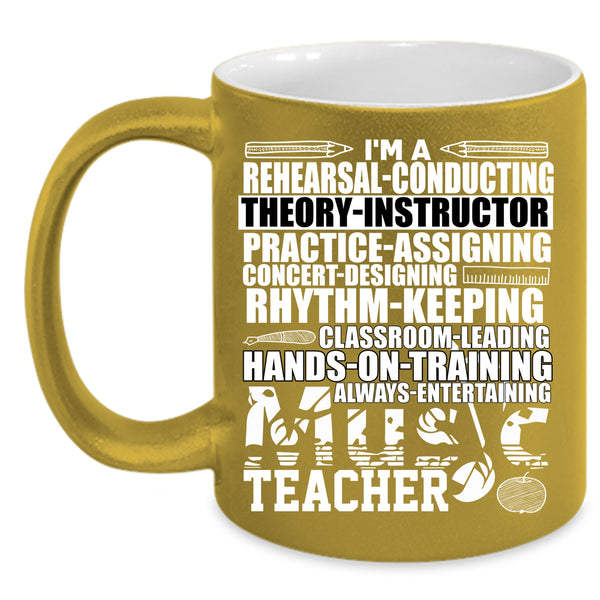 I'm A Music Teacher Coffee Mug, Awesome Music Teacher Coffee Cup