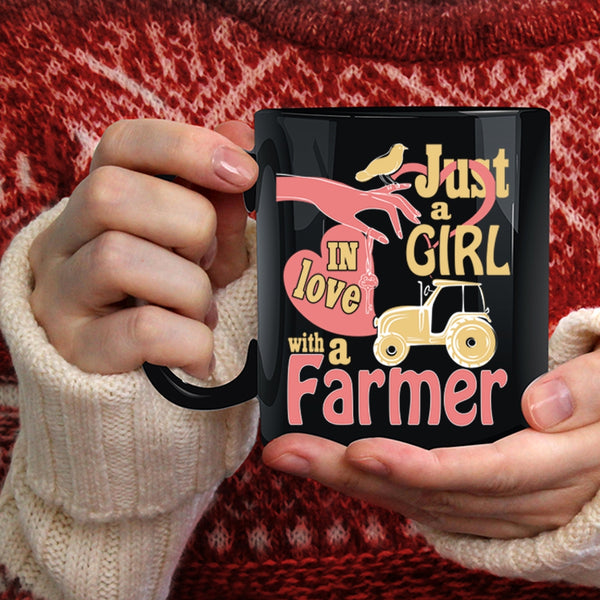 Just A Girl In Love With A Farmer Coffee Mug, Cute Girls Coffee Cup