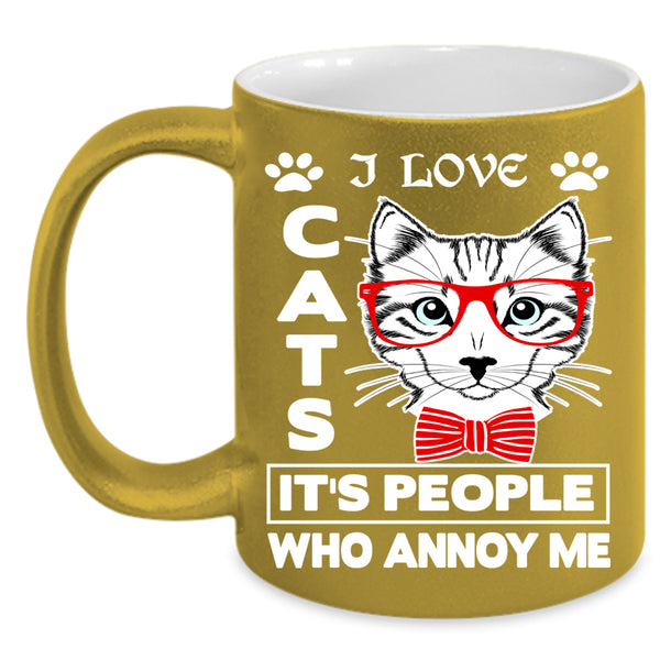 I Love Cats Coffee Mug, Cute Gift For Cat Lovers Coffee Cup