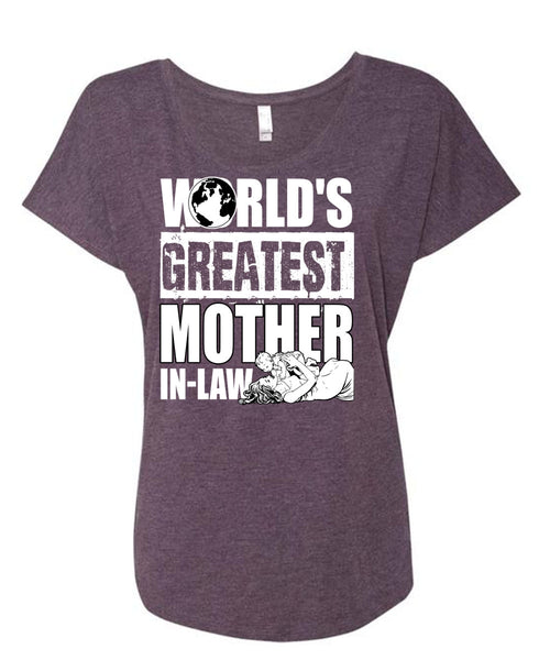 World's Greatest Mother In-Law T Shirt, Being A Mom T Shirt, Cool Shirt (Ladies' Triblend Dolman Sleeve)