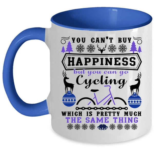 Cycling Make Me Happy Coffee Mug, You Can Go Cycling Accent Mug