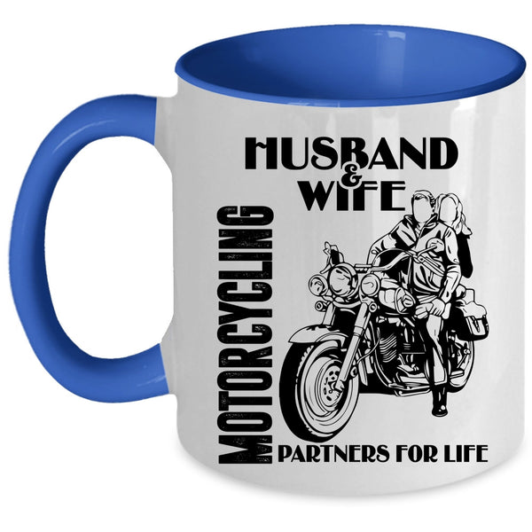 Motorcycling Partners For Life Coffee Mug, Husband And Wife Accent Mug