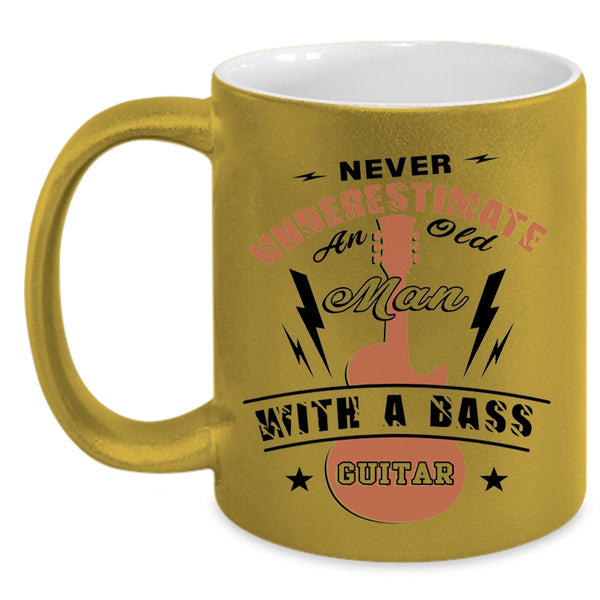 Awesome Grandpas Coffee Mug, An Old Man With A Bass Guitar Accent Mug