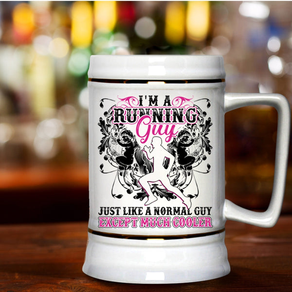 Cool Gift For Running Guy Beer Stein 22oz, I'm A Running Guy Beer Mug