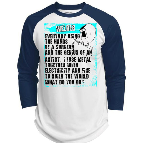 Welder Everyday Using The Hands T Shirt, I Love Welding T Shirt, Awesome T-Shirts  (Polyester Game Baseball Jersey)