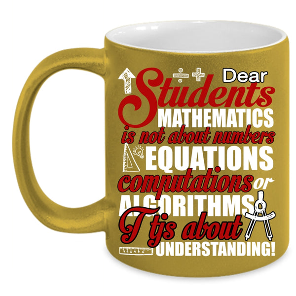 Students Mathematics Coffee Mug, I Love Mathematics Coffee Cup